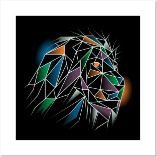 Polygonal Lion Posters and Art